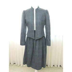 Vintage J Gallery For Paul Harris 1980s Blue Wool Blend Lined 2 Pc Suit Sz 8/9